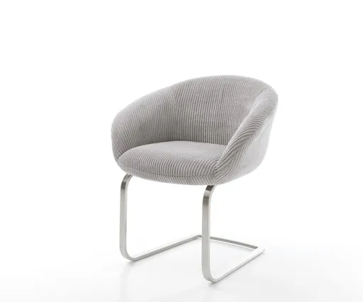 Jídelní židle Vinka-Flex s područkami manšestr stříbrnošedá