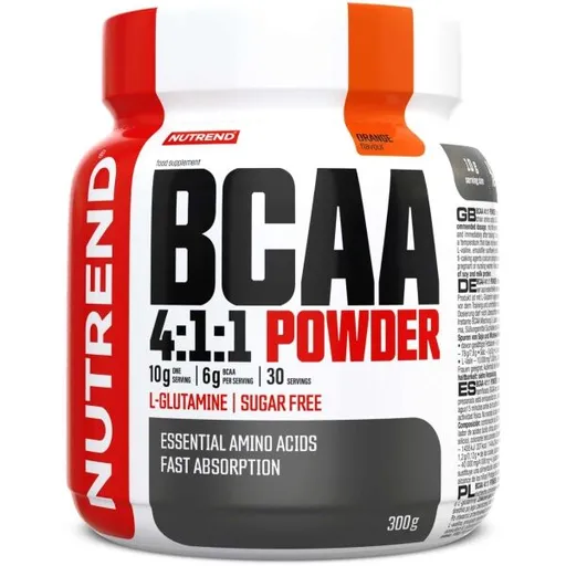 Nutrend BCAA 4:1:1 POWDER 300 G POMERANČ Aminokyseliny BCAA, , velikost 300 G