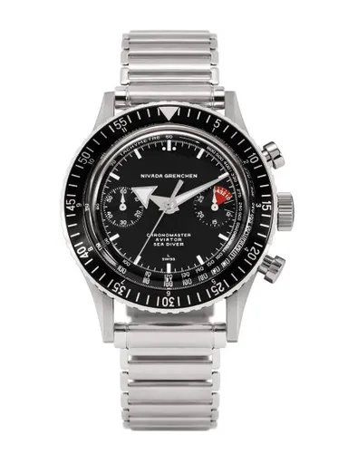 Nivada Grenchen Chronomaster White Broad Arrow Inter. Bezel - Manual - Forstner Bonklip