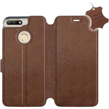 Flip pouzdro na mobil Honor 7A - Hnědé - kožené -  Brown Leather (5903226496556)