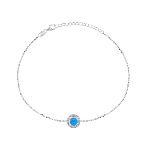 Brilio Silver Nádherný stříbrný náramek se syntetickým opálem BRC31WB