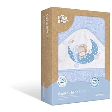 INTERBABY osuška froté medvídek spí, modrá (8435440391692)