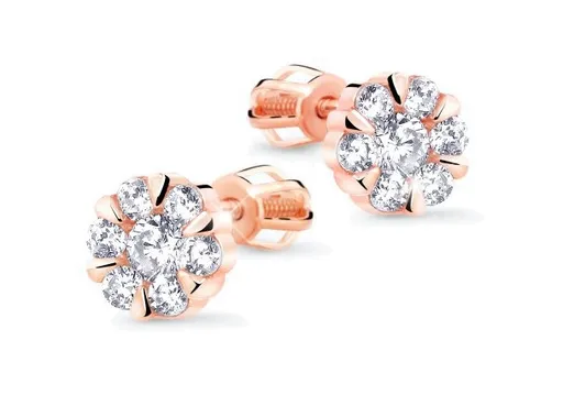 Cutie Jewellery Krásné náušnice z růžového zlata se zirkony Z8039-30-10-X-4