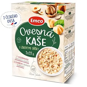 Emco Ovesná kaše s lískovými oříšky 5x55g (8595229916178)