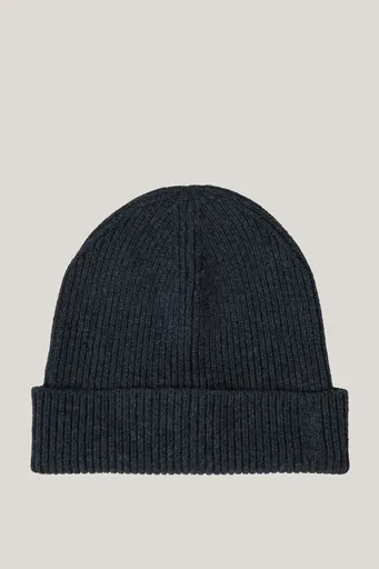 ČEPICE GANT WOOL RIBBED BEANIE CHARCOAL MELANGE
