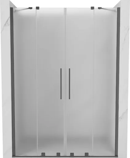 MEXEN/S Velar Duo posuvné sprchové dveře 140, dekor, grafit metal 871-140-000-32-95