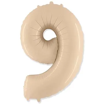 Balón foliový číslice krémová  - 102 cm - 9 (901769SC)