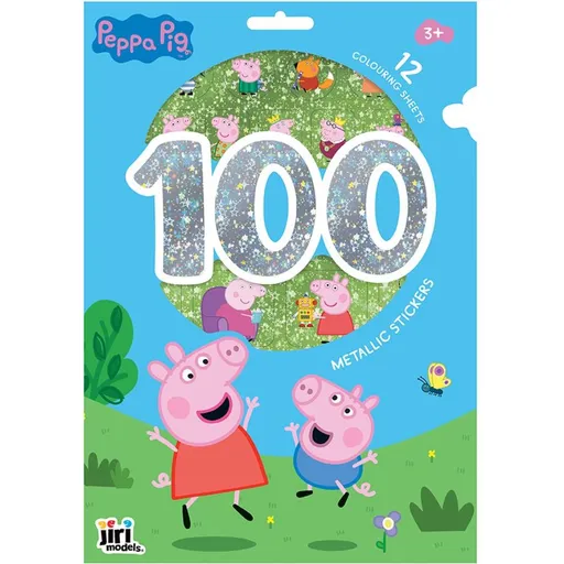 JIRI MODELS 100 metalických samolepek s omalovánkovými listy Prasátko Peppa