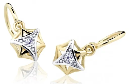 Cutie Diamonds Dětské bicolor náušnice ze zlata s diamanty C2209-10-10-X-1-D