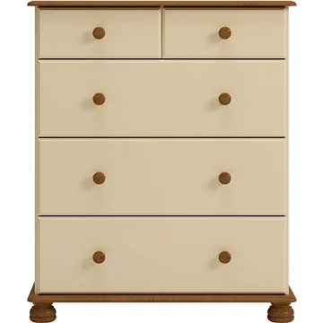 Tvilum Komoda se širokými a menšími šuplíky - Richmond 232, krémová MDF borovice (14176)