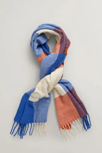ŠÁLA GANT CHECKED WOVEN SCARF CREAM