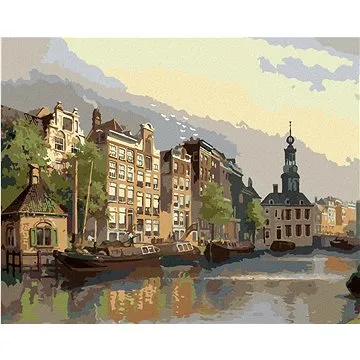 Zuty - Malování podle čísel - POHLED NA MINCOVNU V AMSTERDAMU, 80x100 cm, vypnuté plátno na rám (HRAmmb06947nad)