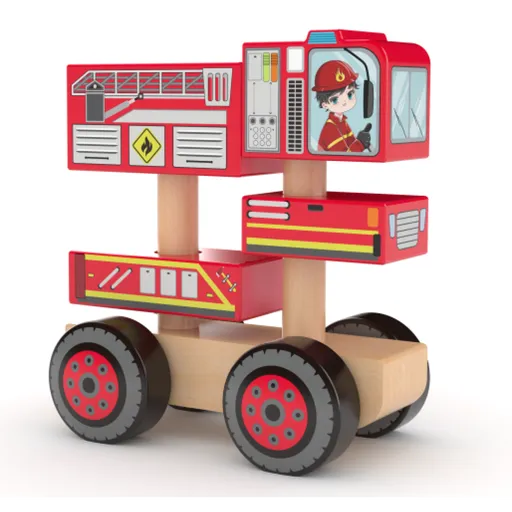 J'ADORE Hasičské auto dřevěná skládačka