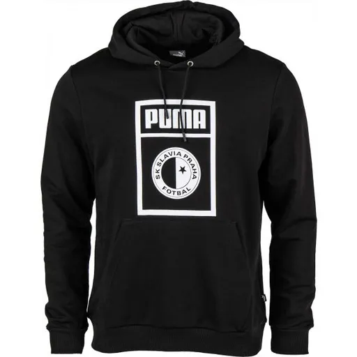 Puma SLAVIA PRAGUE GRAPHIC HODDEE Pánská mikina, černá, velikost