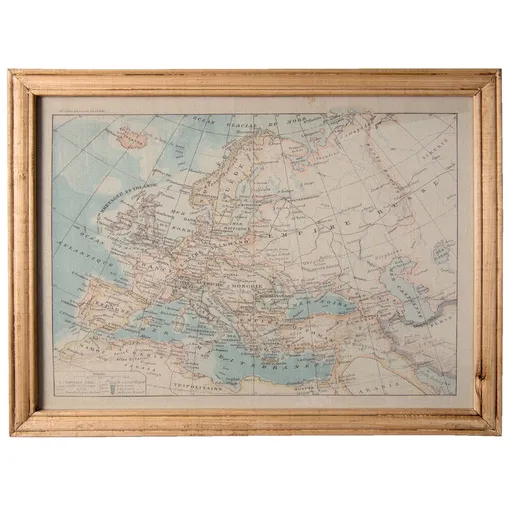 Obraz mapa Evropa - 65*2*50 cm Clayre & Eef