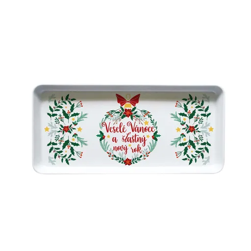 Melaminový servírovací tác TORO 35x16,5cm veselé vánoce