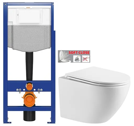AKCE/SET CERSANIT předstěnový instalační systém bez tlačítka + WC INVENA LIMNOS WITH SOFT, včetně soft/close sedátka K97-526 X LI1
