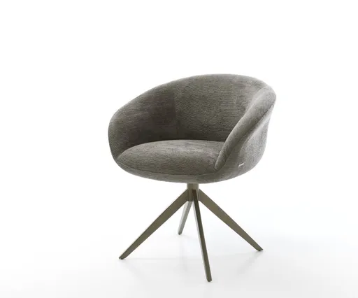 Jídelní židle Vinka-Flex s područkami bouclé měkký tmavě béžová