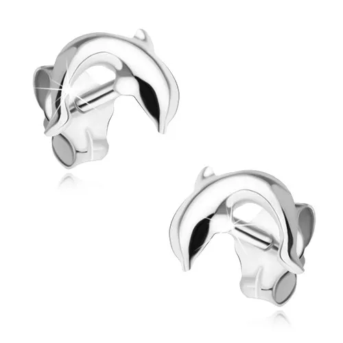 Náušnice ze stříbra 925, skákající delfín