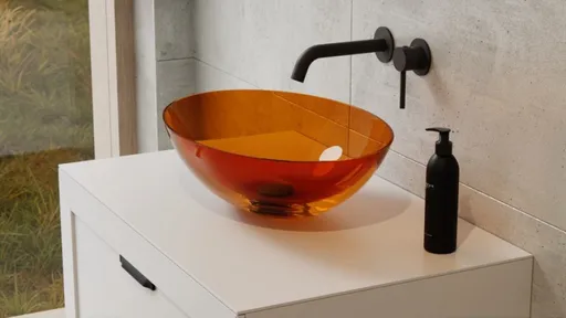 BESCO Umyvadlo na desku ANYA ze syntetické pryskyřice Barva Hnědá, Barva sifonu Chrom KEANYA50H