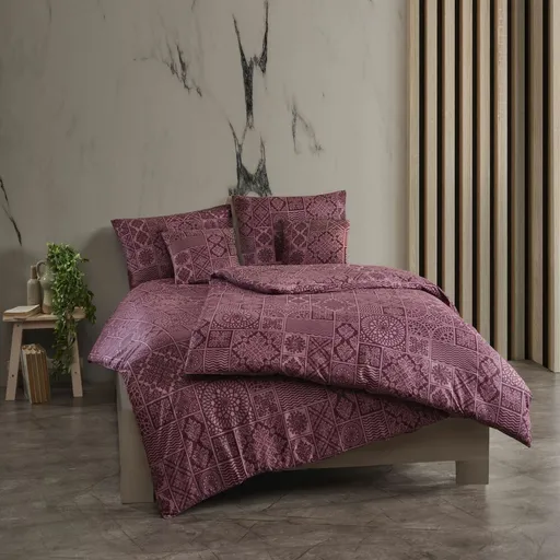 Kvalitex Bavlněné povlečení Tokyo vínová, 240 x 220 cm, 2 ks 70 x 90 cm