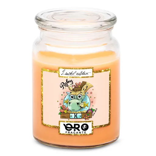 Svíčka Koňská znamení – ryby (Vůně svíčky: Tropické ovoce)