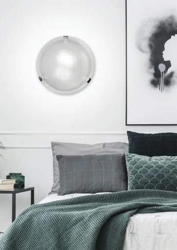 Stropní svítidlo bílé sklo kulaté nástěnné 60W Wrap