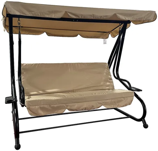 DEOKORK Zahradní kovová houpačka BAHAMAS (hnědá)