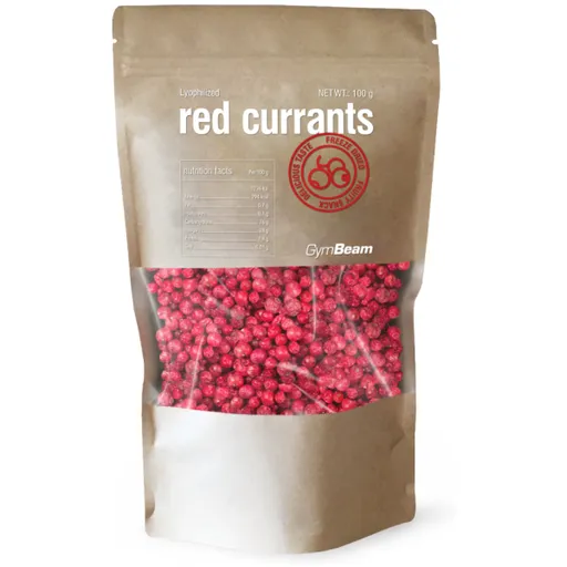 GymBeam LYOFILIZOVANÝ ČERVENÝ RYBÍZ - 100 G Snack, , velikost
