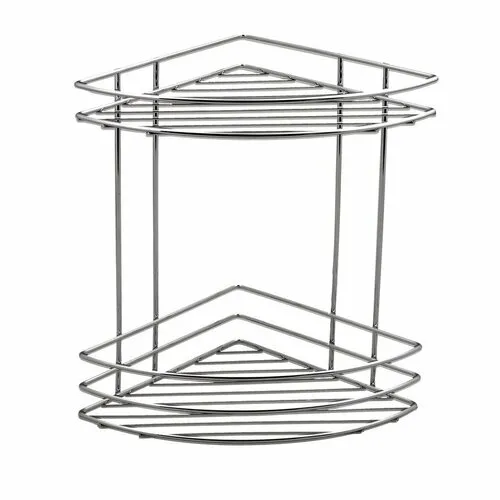 AQUALINE 37010 Chrom line drátěná police rohová dvojitá, stříbrná