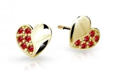 Cutie Jewellery Dětské náušnice ze žlutého zlata C2160-30-X-1 červená
