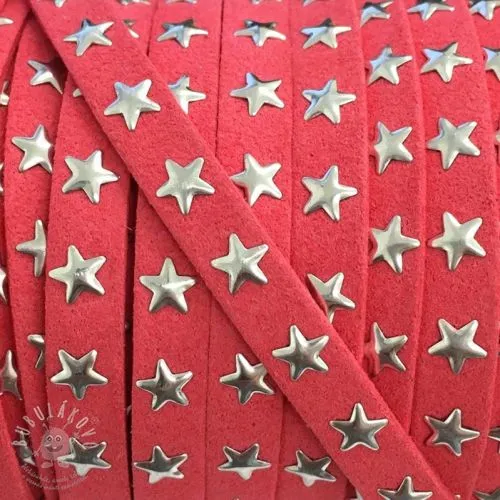 Semišová šňůra hvězdy coral