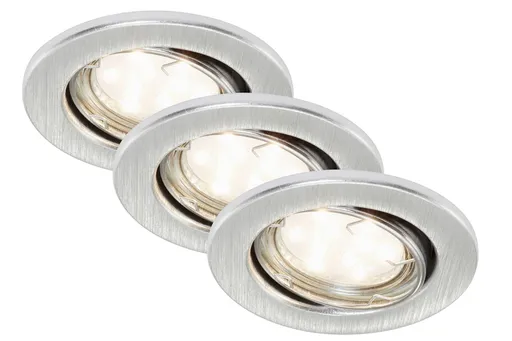 BRILONER 3ks sada LED vestavné svítidlo, pr. 8,6 cm, 3 W, hliník BRI 7225-039