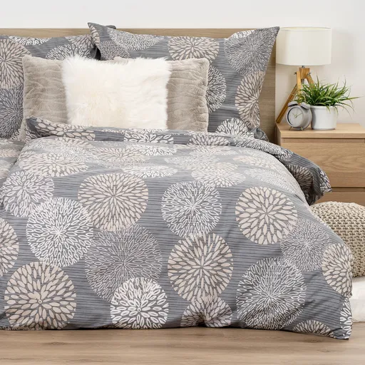 4Home Bavlněné povlečení Grey Petals, 140 x 200 cm, 70 x 90 cm