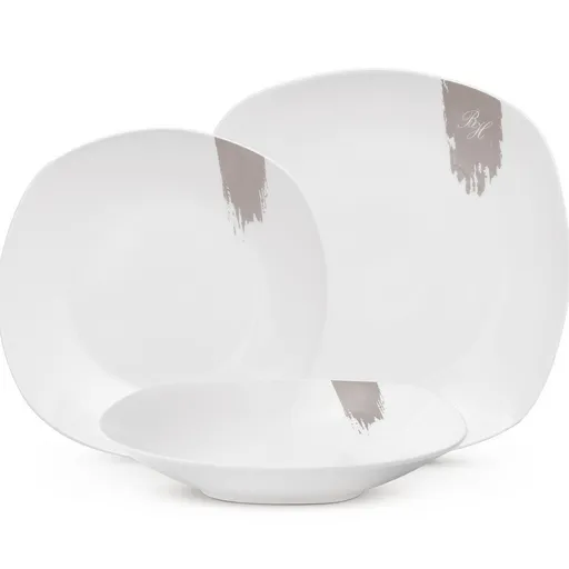 BerlingerHaus 18dílná sada talířů Taupe, bílá-šedá