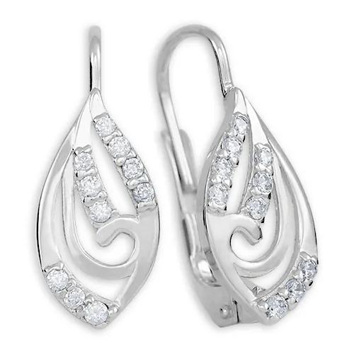 Soliter Nadčasové náušnice z bílého zlata se zirkony 239 001 00664 07