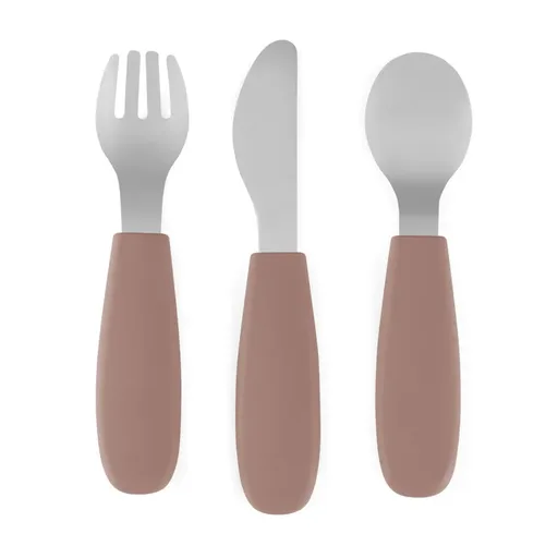 Petite&Mars Take&Match Stainless Steel Cutlery Set příbor pro děti Velvet Latte 12m+ 3 ks