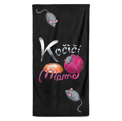 Osuška Kočičí máma (Velikost osušky: 70x140cm)