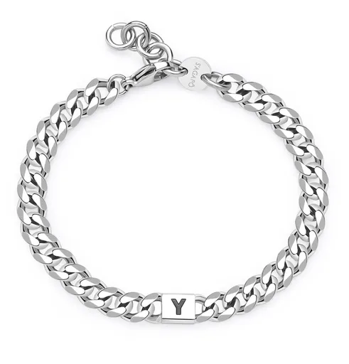 S'Agapõ Pánský ocelový náramek s písmenem Y Monogram SMG33