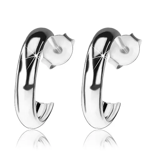 Kruhové náušnice ze stříbra 925, lesklý vypouklý povrch, puzetky