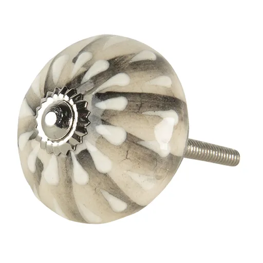 Béžová keramická úchytka Simona - 4*6 cm Clayre & Eef