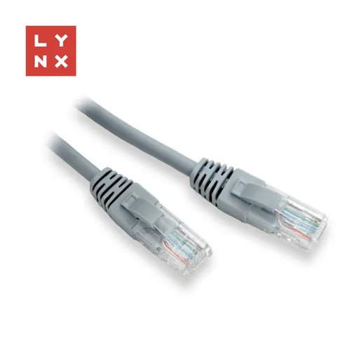 LYNX UTP patch kabel Cat5e, PVC, CCA, 0, 1m, šedý (balení obsahuje 10ks)