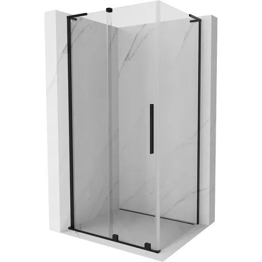 MEXEN/S Velar L sprchový kout, posuvné dveře 120 x 100, transparent, černá 871-120-100-03-70