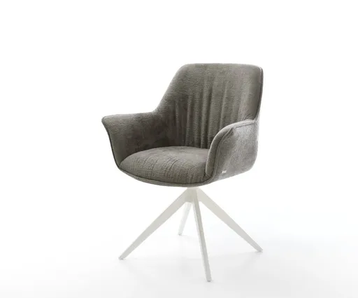 Jídelní židle Keila-Flex s područkami bouclé měkký tmavě béžová