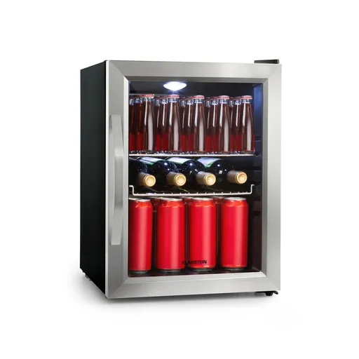 Klarstein Beersafe M, lednice, energetická třída C, LED, 2 police, skleněné dveře, nerezová ocel