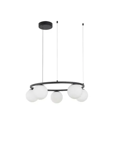 NOVA LUCE závěsné svítidlo JOLINE černý kov a hliník bílé opálové sklo LED 40W 240V 3200K IP20 9919603