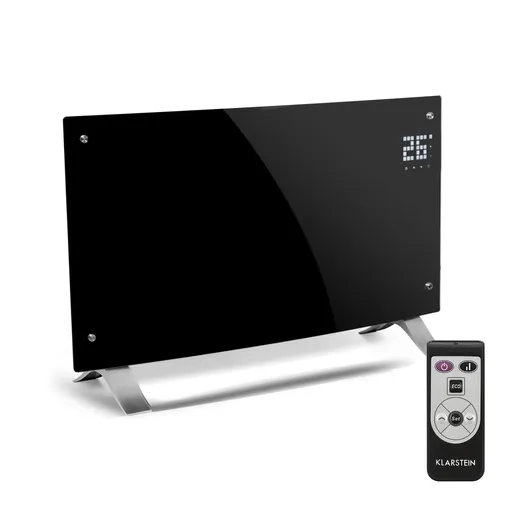 Klarstein Bornholm Curved, konvektor, konvekční ohřívač, termostat, časovač, 2000 W, černý