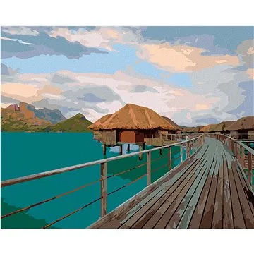 Zuty - Malování podle čísel - MALEDIVY - DOMY (DENNIS FRATES), 80x100 cm, vypnuté plátno na rám (HRAmmb03701nad)