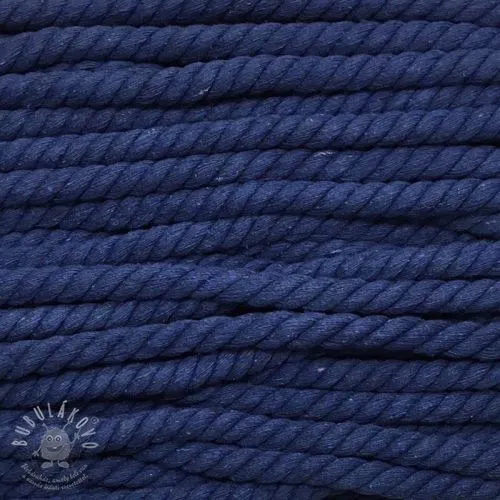 Bavlněná šňůra kroucená 12 mm modrá