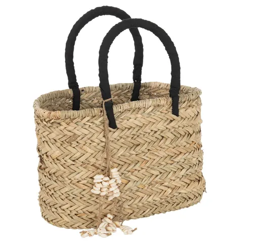 Plážová pletená taška se zdobnými mušlemi Beach Bag Shells S - 32*15*21cm J-Line by Jolipa